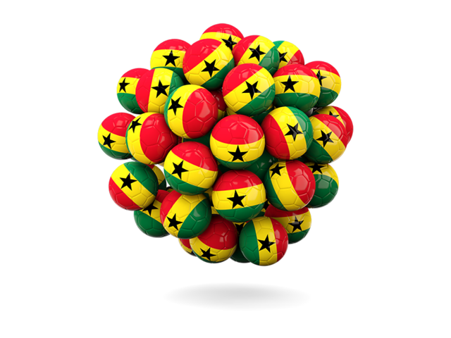 Stack of footballs. Download flag icon of Ghana at PNG format
