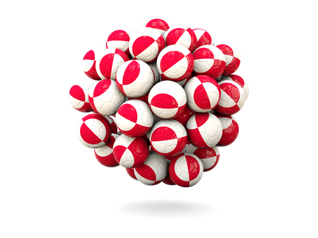 Stack of footballs. Download flag icon of Greenland at PNG format