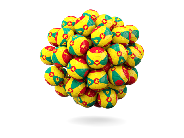 Stack of footballs. Download flag icon of Grenada at PNG format