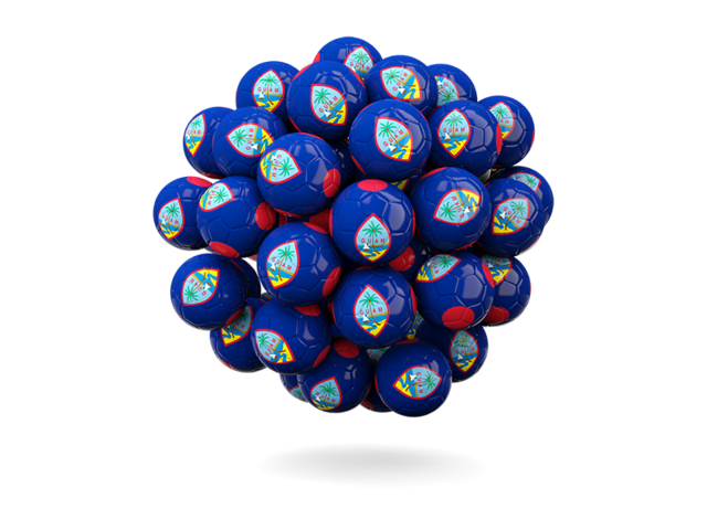 Stack of footballs. Download flag icon of Guam at PNG format