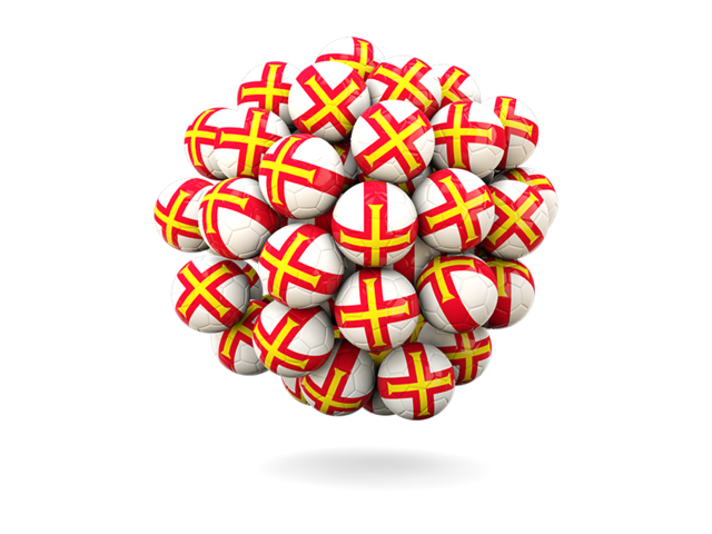 Stack of footballs. Download flag icon of Guernsey at PNG format