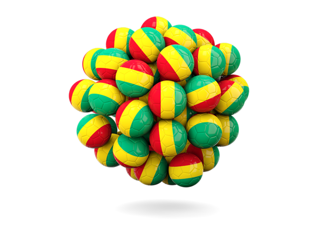 Stack of footballs. Download flag icon of Guinea at PNG format