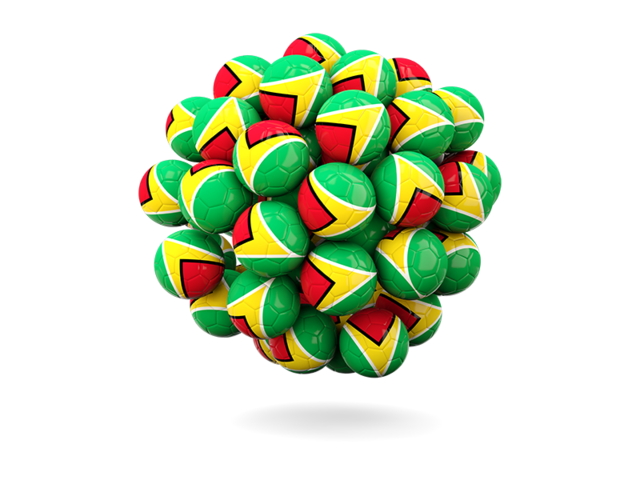 Stack of footballs. Download flag icon of Guyana at PNG format