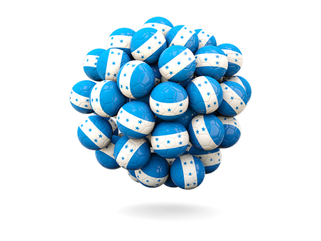 Stack of footballs. Download flag icon of Honduras at PNG format