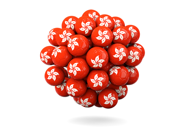 Stack of footballs. Download flag icon of Hong Kong at PNG format