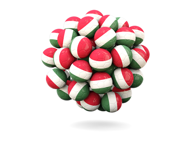 Stack of footballs. Download flag icon of Hungary at PNG format