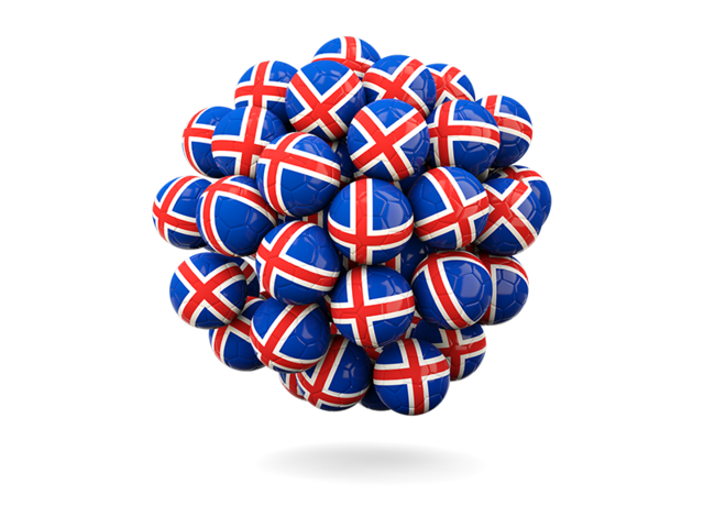 Stack of footballs. Download flag icon of Iceland at PNG format