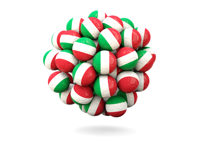 Stack of footballs. Download flag icon of Italy at PNG format