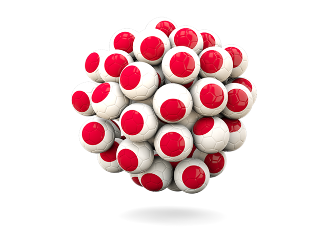 Stack of footballs. Download flag icon of Japan at PNG format