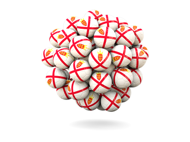 Stack of footballs. Download flag icon of Jersey at PNG format