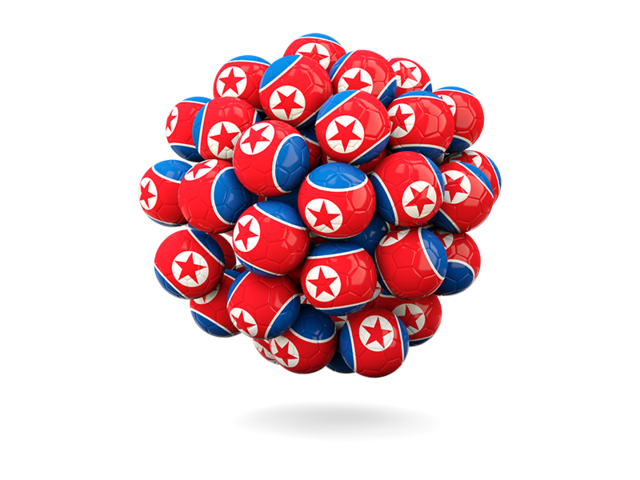 Stack of footballs. Download flag icon of North Korea at PNG format