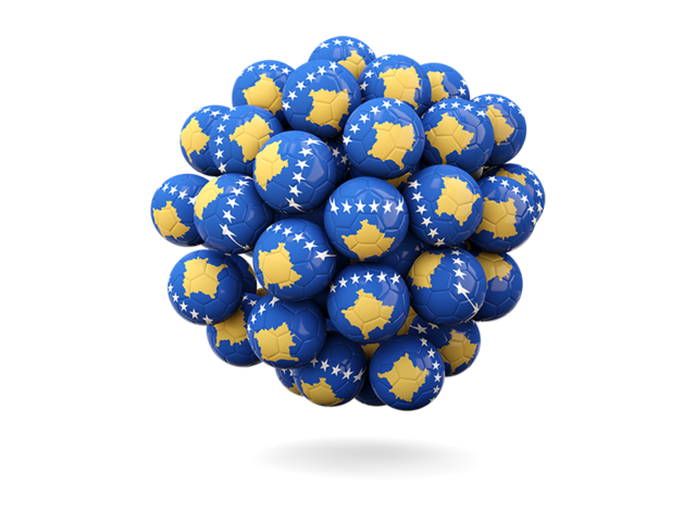 Stack of footballs. Download flag icon of Kosovo at PNG format