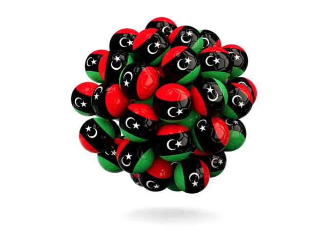 Stack of footballs. Download flag icon of Libya at PNG format