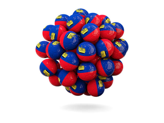 Stack of footballs. Download flag icon of Liechtenstein at PNG format