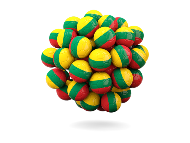 Stack of footballs. Download flag icon of Lithuania at PNG format