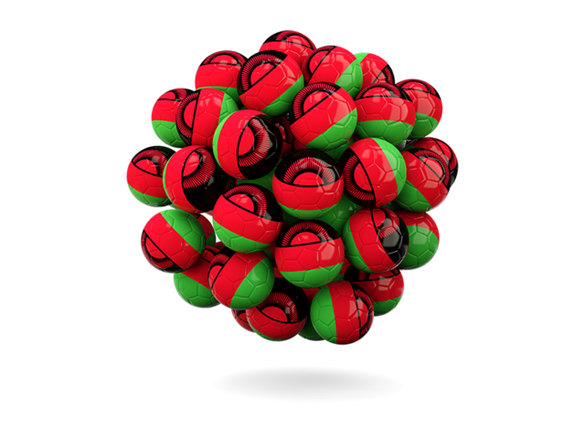 Stack of footballs. Download flag icon of Malawi at PNG format