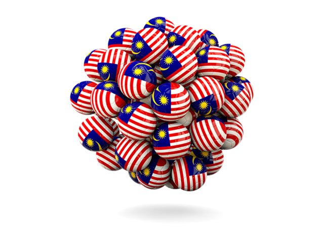 Stack of footballs. Download flag icon of Malaysia at PNG format