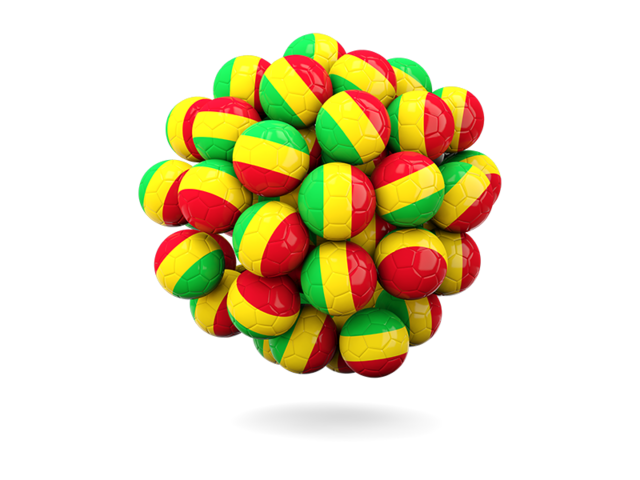 Stack of footballs. Download flag icon of Mali at PNG format