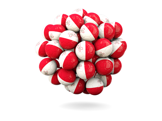 Stack of footballs. Download flag icon of Malta at PNG format