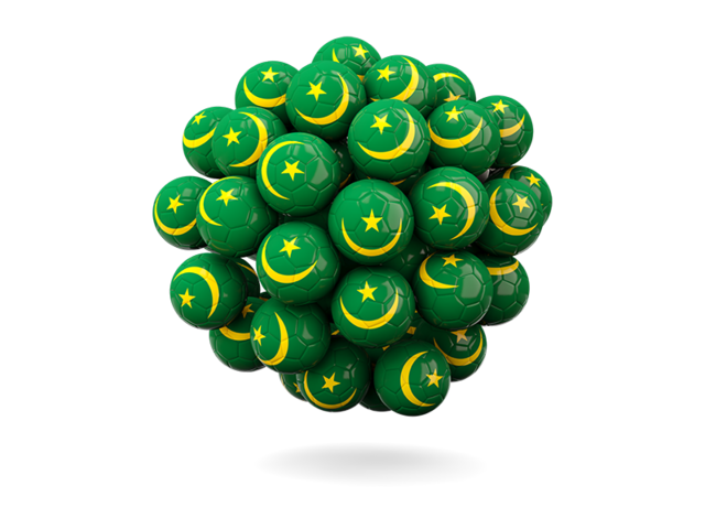 Stack of footballs. Download flag icon of Mauritania at PNG format