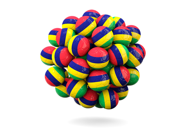 Stack of footballs. Download flag icon of Mauritius at PNG format