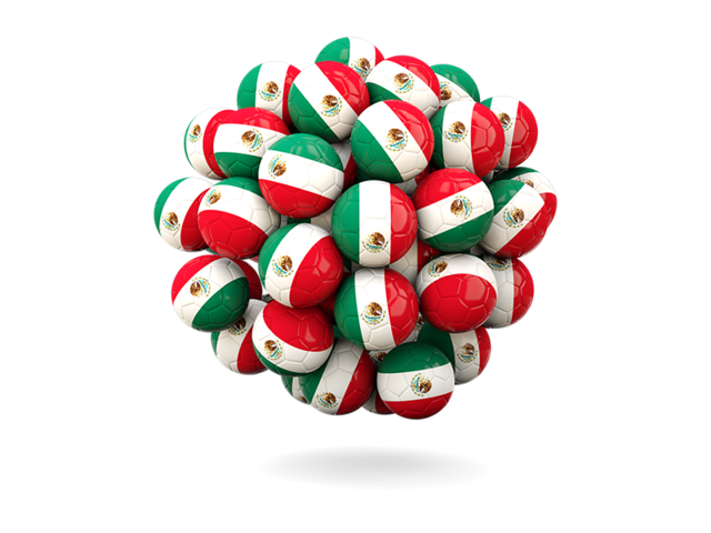 Stack of footballs. Download flag icon of Mexico at PNG format