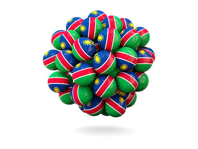 Stack of footballs. Download flag icon of Namibia at PNG format
