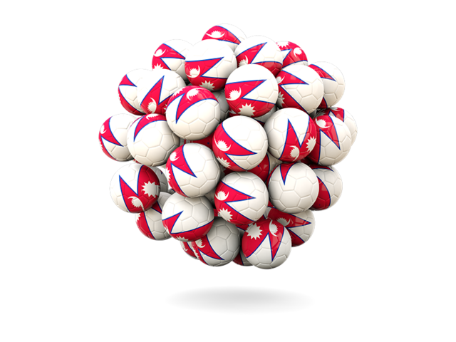 Stack of footballs. Download flag icon of Nepal at PNG format