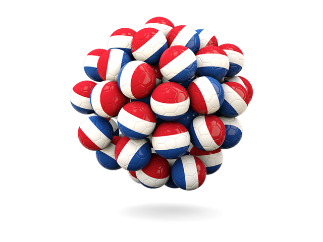 Stack of footballs. Download flag icon of Netherlands at PNG format