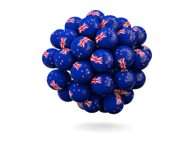 Stack of footballs. Download flag icon of New Zealand at PNG format