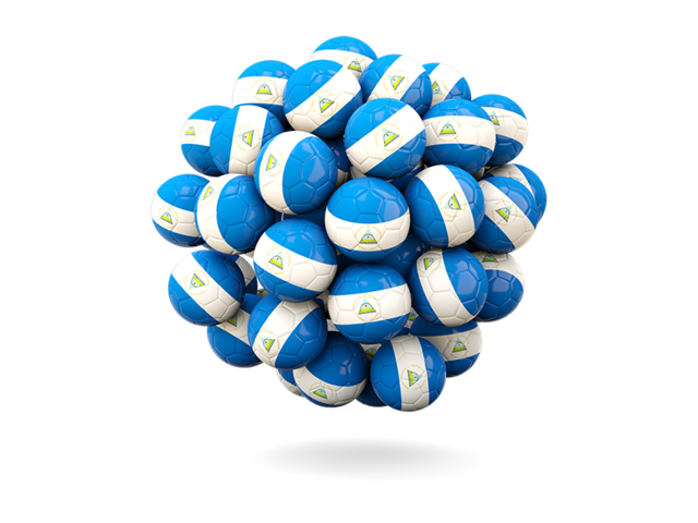 Stack of footballs. Download flag icon of Nicaragua at PNG format