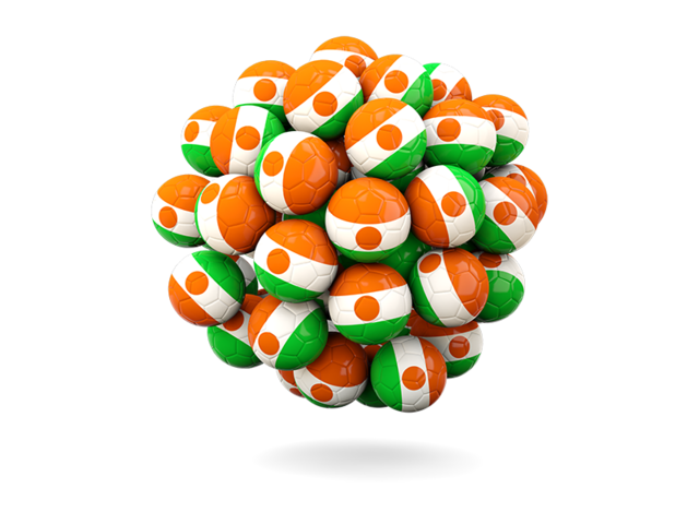 Stack of footballs. Download flag icon of Niger at PNG format