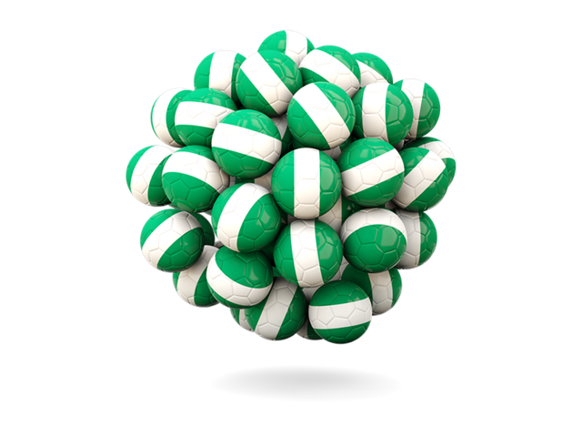 Stack of footballs. Download flag icon of Nigeria at PNG format