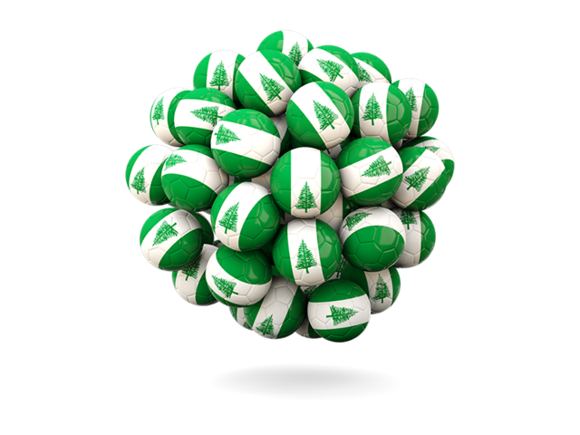 Stack of footballs. Download flag icon of Norfolk Island at PNG format