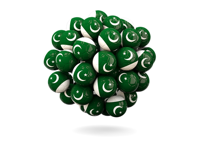 Stack of footballs. Download flag icon of Pakistan at PNG format