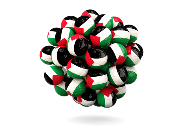 Stack of footballs. Download flag icon of Palestinian territories at PNG format