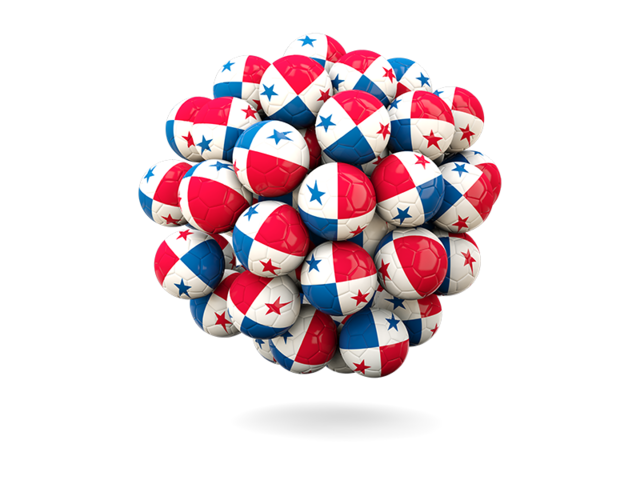 Stack of footballs. Download flag icon of Panama at PNG format