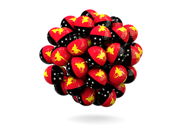Stack of footballs. Download flag icon of Papua New Guinea at PNG format
