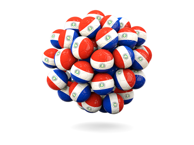 Stack of footballs. Download flag icon of Paraguay at PNG format