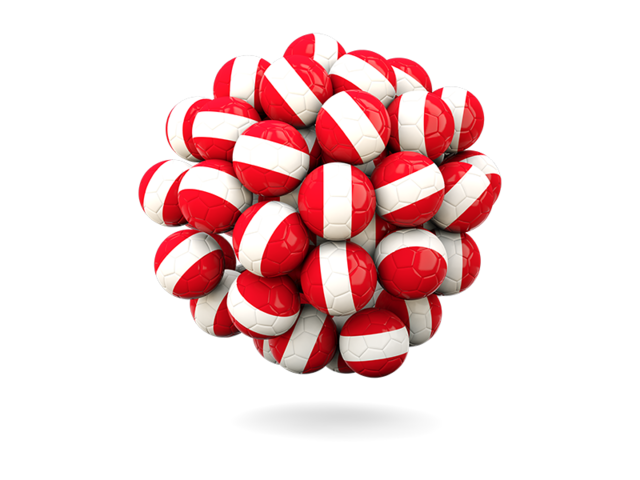 Stack of footballs. Download flag icon of Peru at PNG format