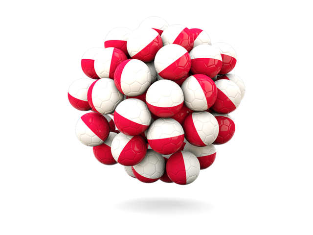 Stack of footballs. Download flag icon of Poland at PNG format