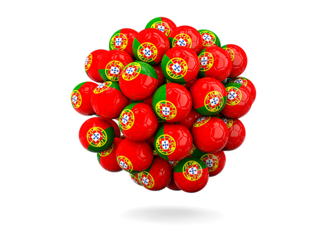 Stack of footballs. Download flag icon of Portugal at PNG format