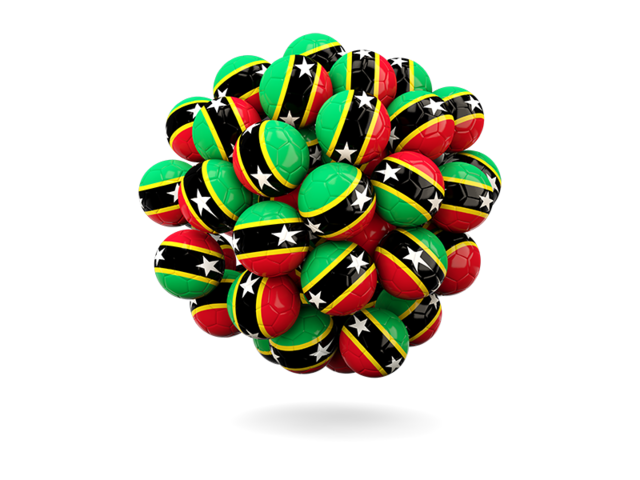 Stack of footballs. Download flag icon of Saint Kitts and Nevis at PNG format