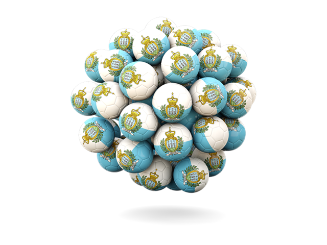 Stack of footballs. Download flag icon of San Marino at PNG format