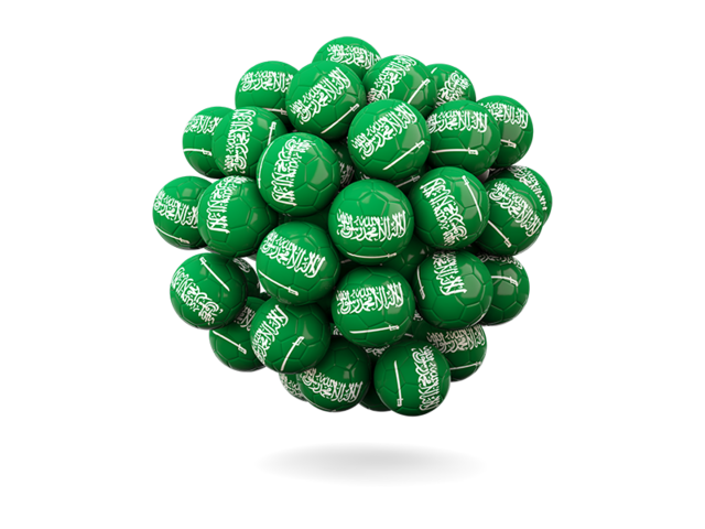 Stack of footballs. Download flag icon of Saudi Arabia at PNG format