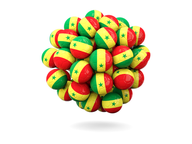 Stack of footballs. Download flag icon of Senegal at PNG format