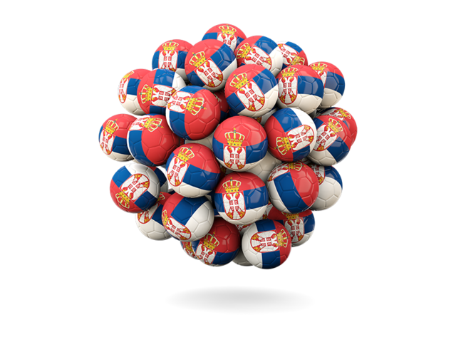 Stack of footballs. Download flag icon of Serbia at PNG format