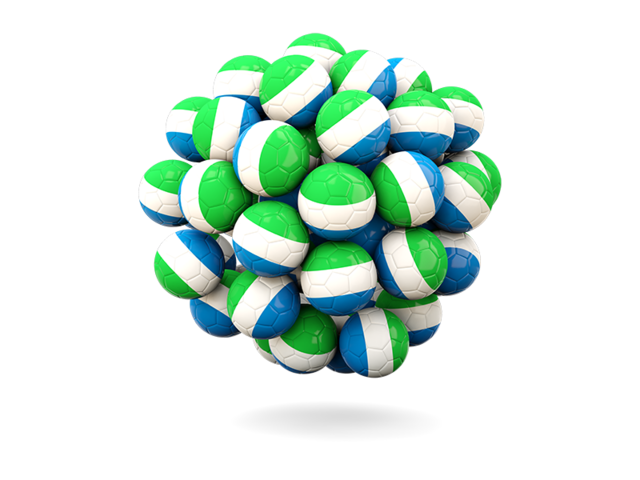 Stack of footballs. Download flag icon of Sierra Leone at PNG format
