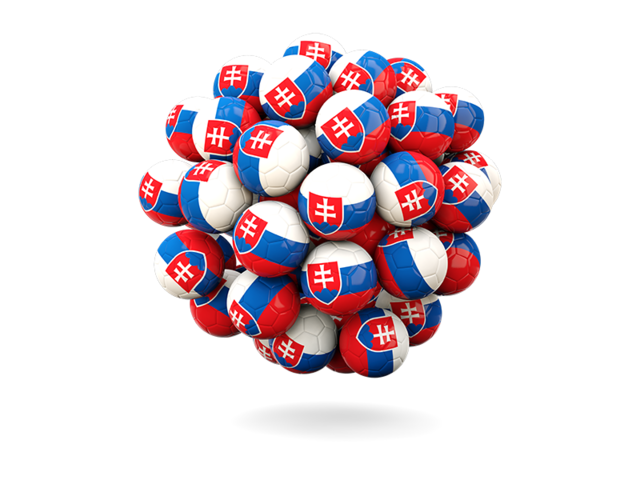 Stack of footballs. Download flag icon of Slovakia at PNG format