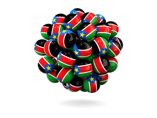 Stack of footballs. Download flag icon of South Sudan at PNG format